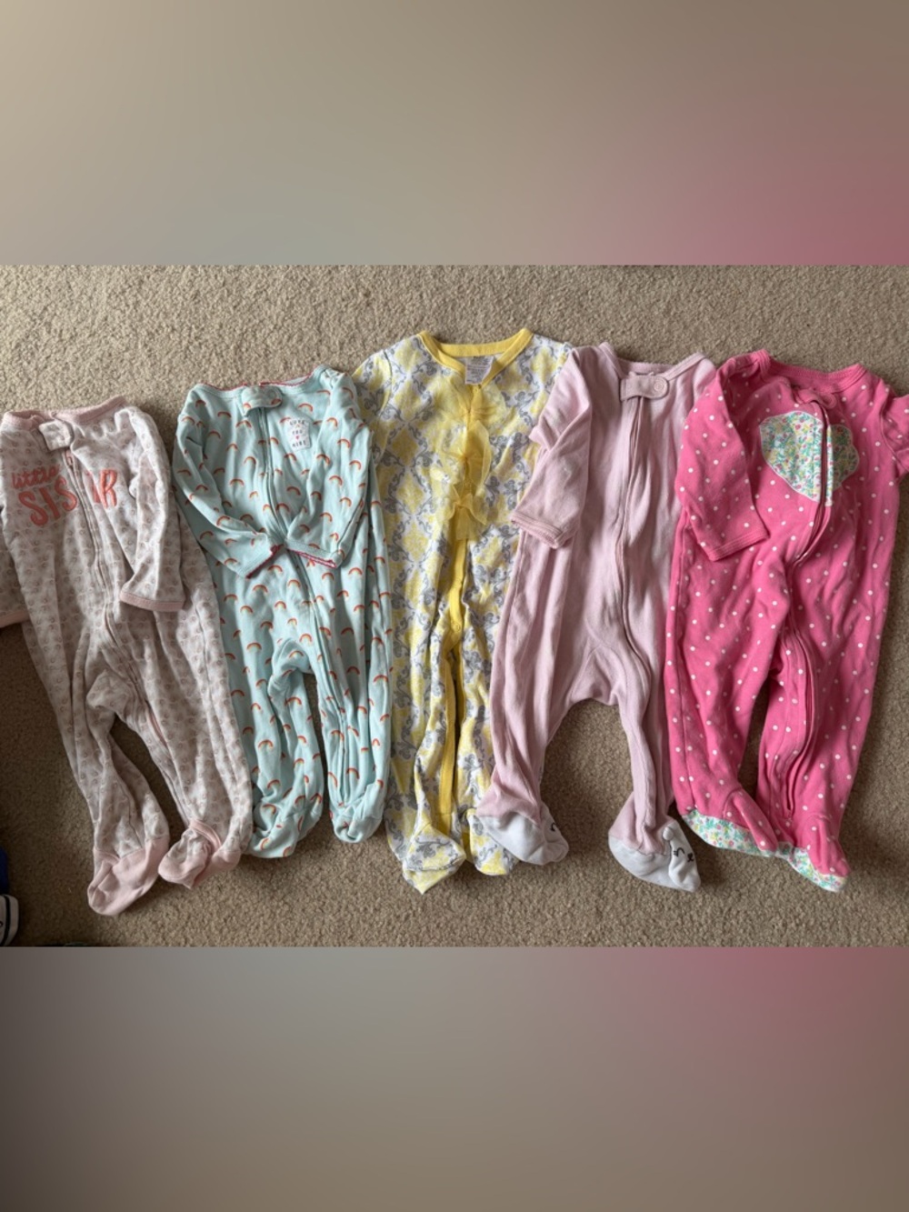 Baby girl footed pajamas